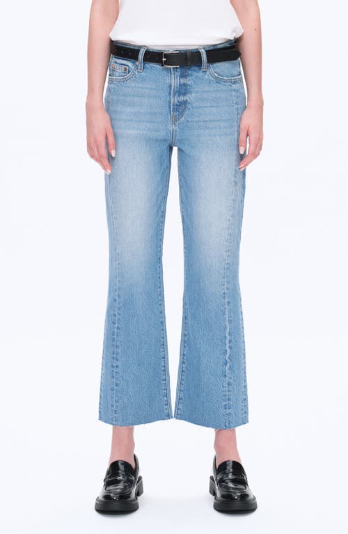 Bayeas High Waist Relaxed Raw Hem Straight Leg Jeans In Blue