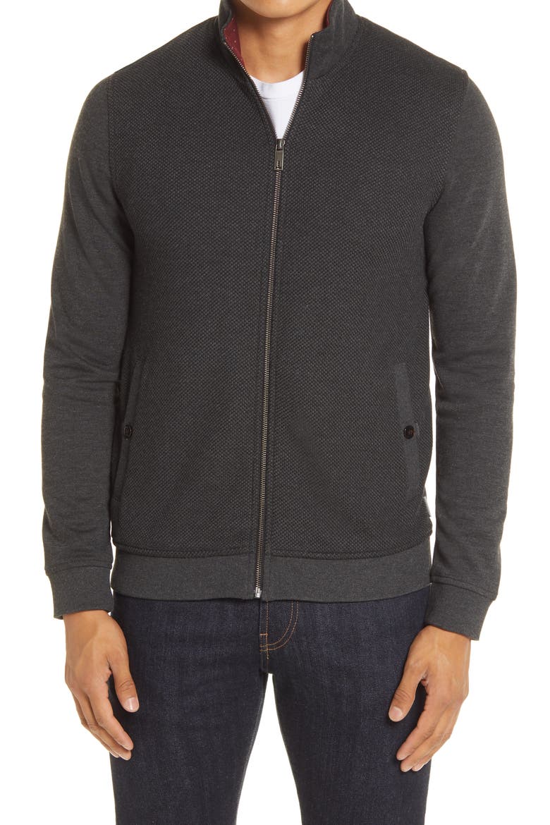 Bonfyre Slim Fit Knit Jacket, Main, color, CHARCOAL