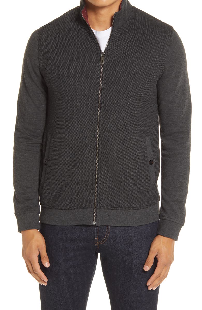 Ted Baker London Bonfyre Slim Fit Knit Jacket, Main, color, 