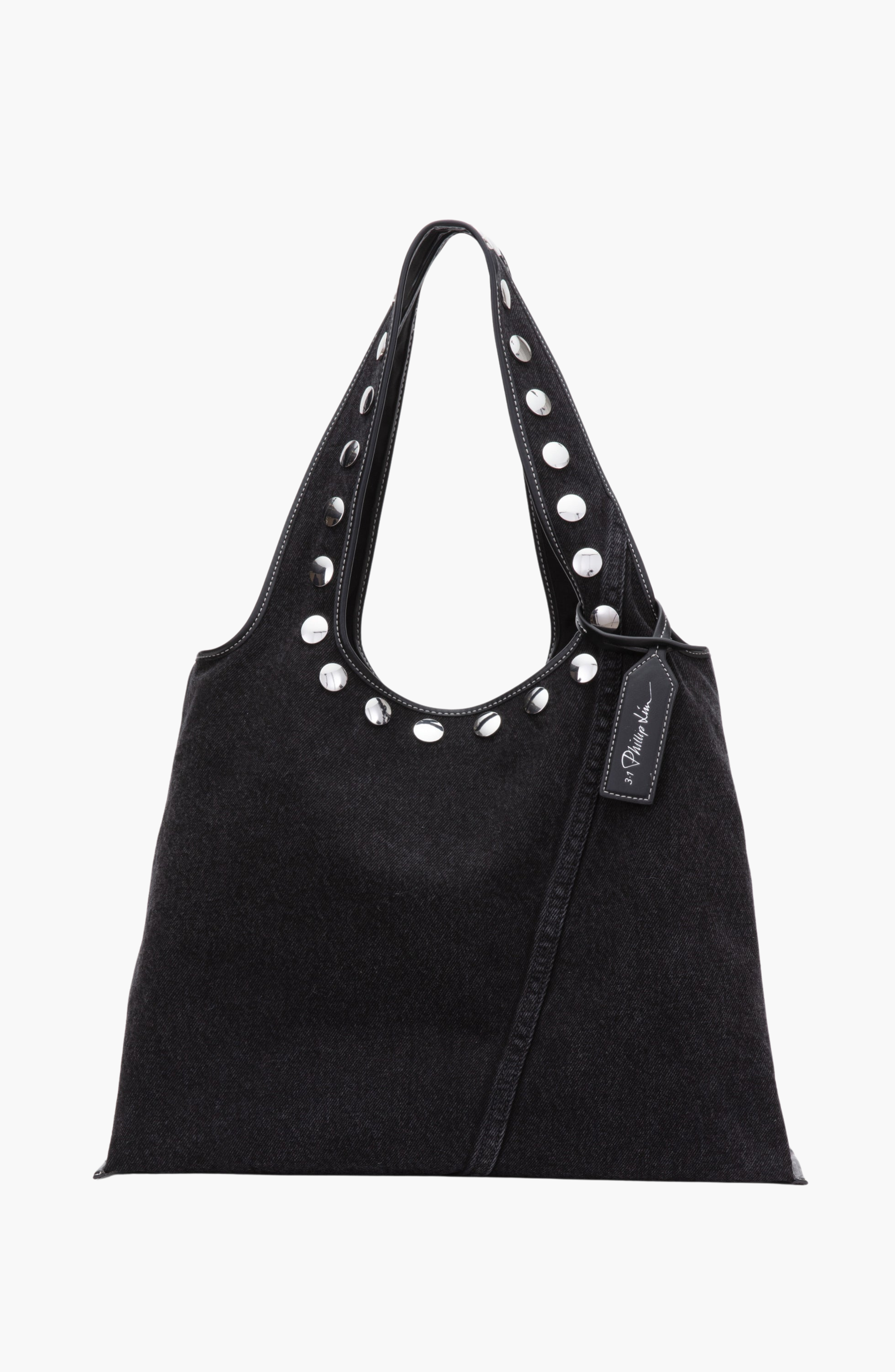 3.1 Phillip Lim Denim Market Tote Bag, Main, color, Washed Black
