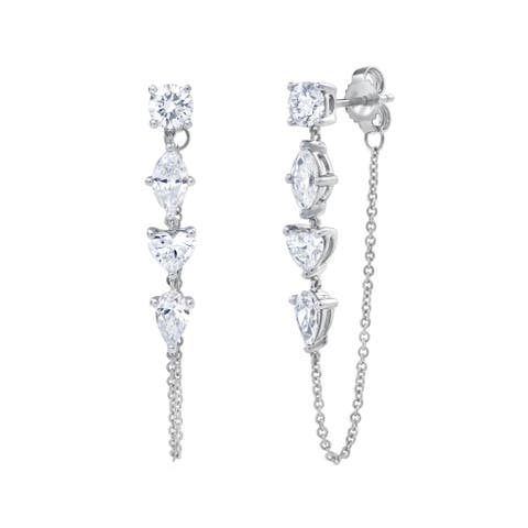 Elenya 14K Gold Lab Grown Diamond Drop Earrings - 2 Ct