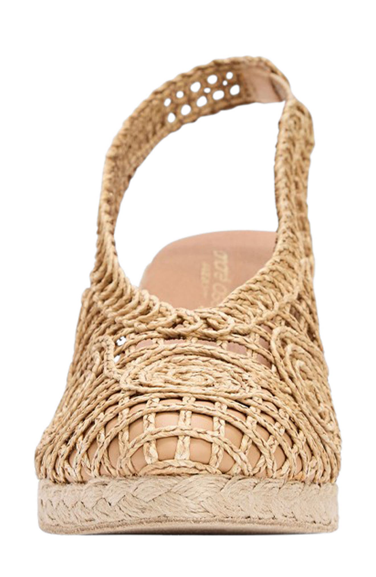 André Assous Pamala Slingback Wedge Pump, Alternate, color, Natural Raffia