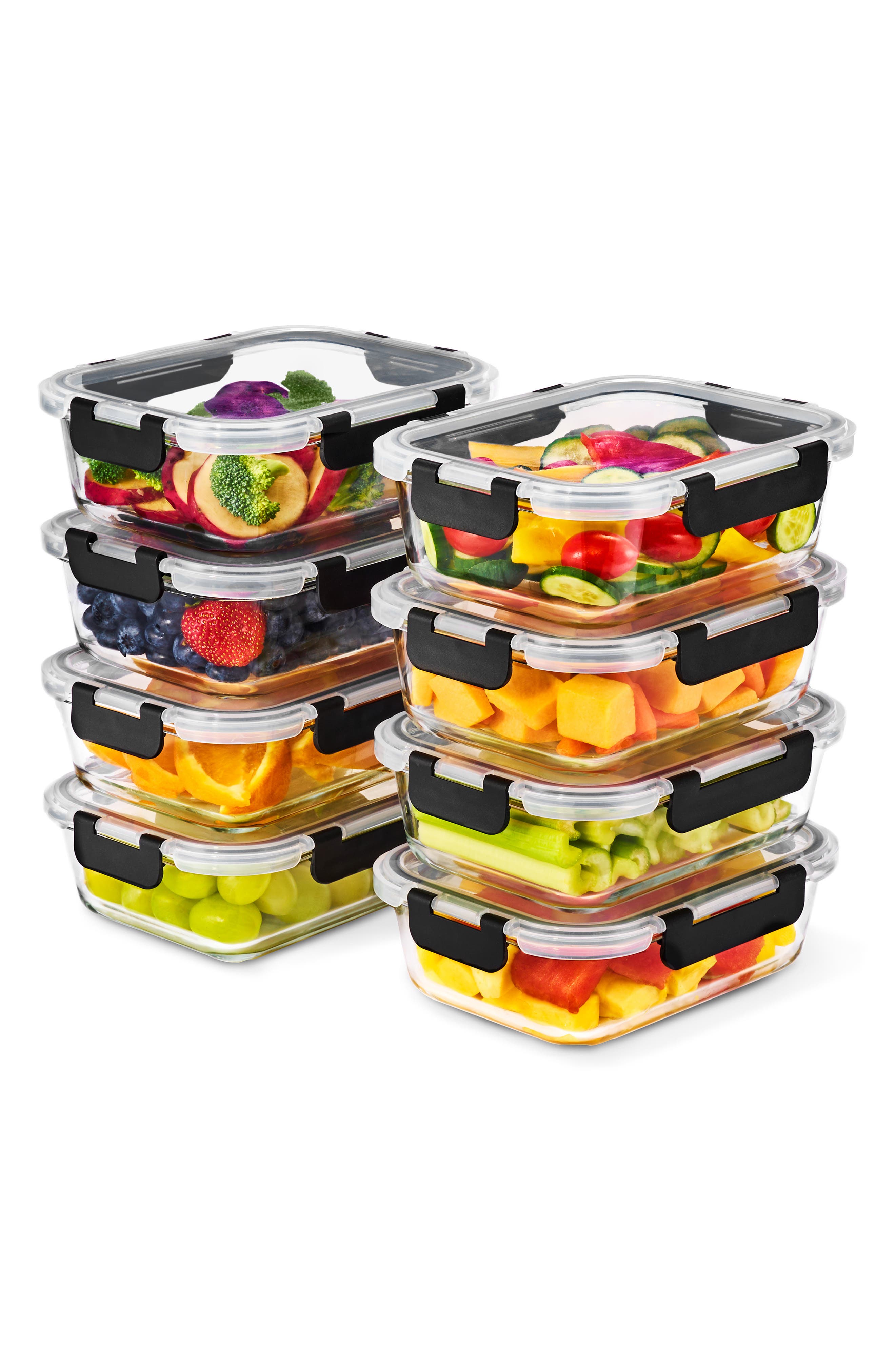 SORBUS 8-Pack Glass Food Prep Storage Containers