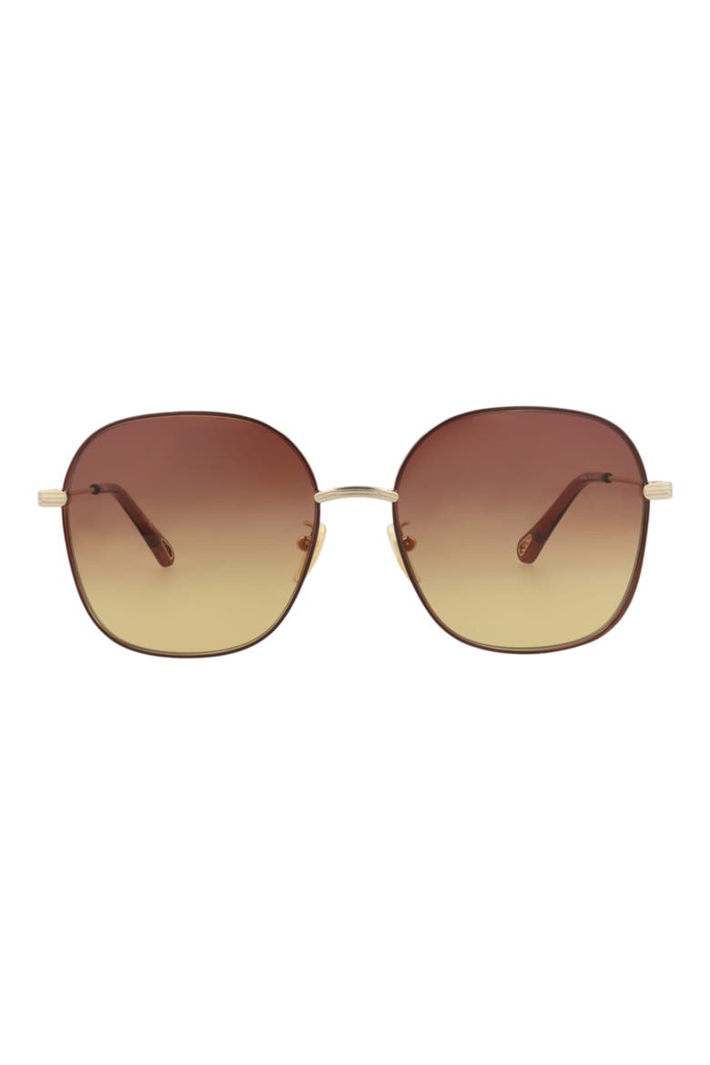 59mm Square Sunglasses, Main, color, GOLD GOLD BROWN
