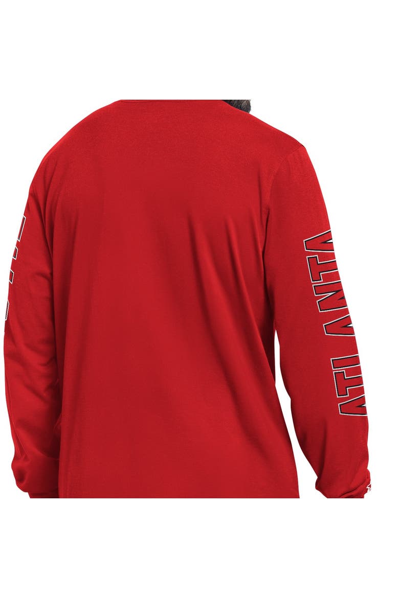 Men's Starter Red Atlanta Falcons Clutch Hit II Long-Sleeve T-Shirt, Alternate, color, Red