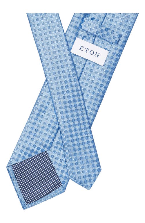 Eton Dot Geometric Silk Tie In Light Blue