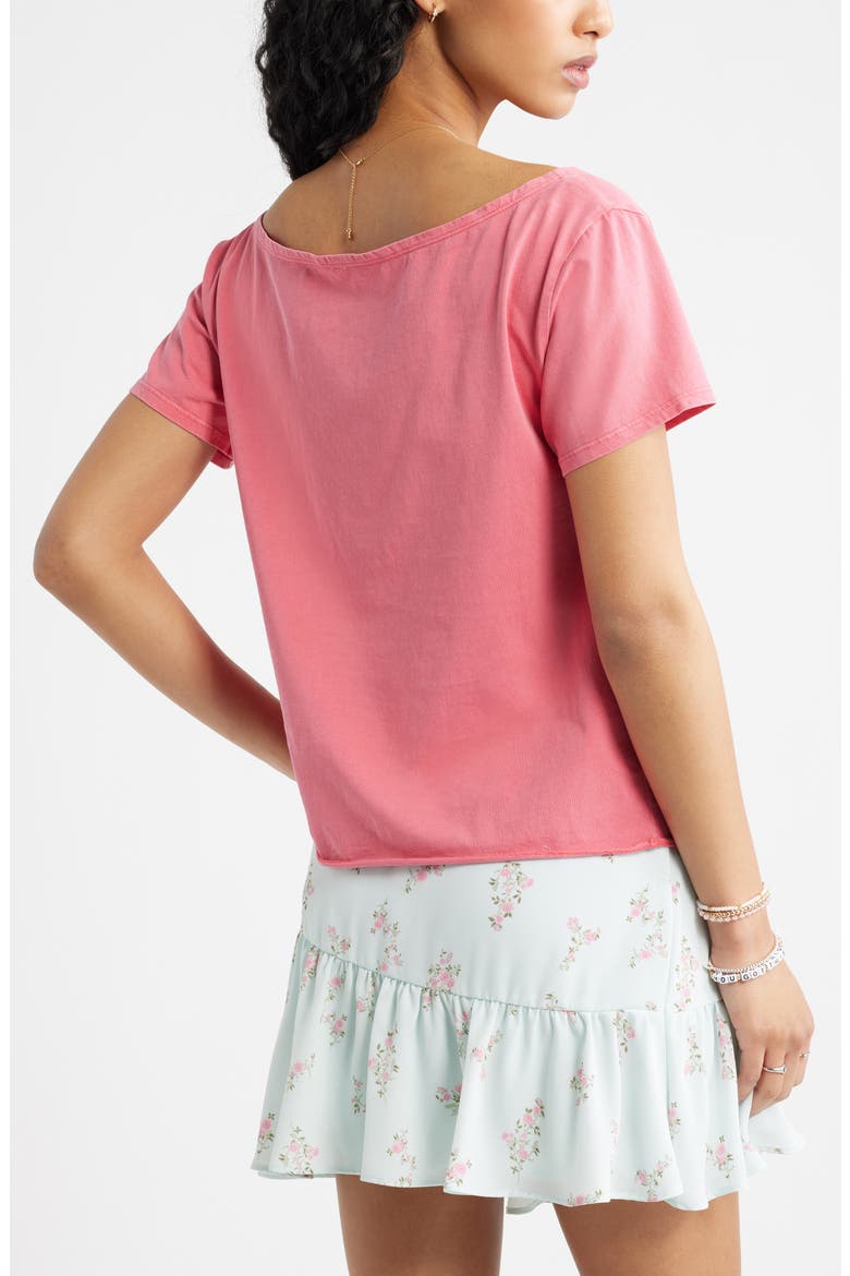 Relaxed Fit Boat Neck Cotton T-Shirt, Alternate, color, PINK RIBBON