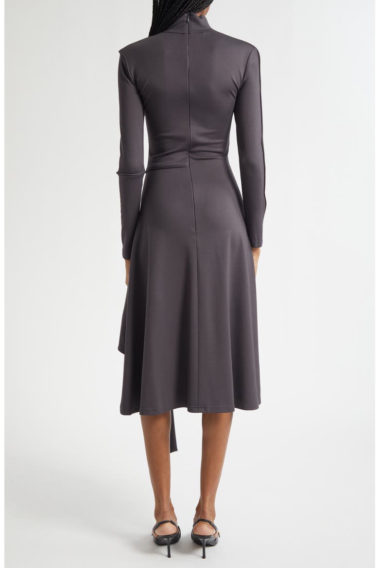 Siham Long Sleeve Fit & Flare Midi Dress, Alternate, color, DARK GREY