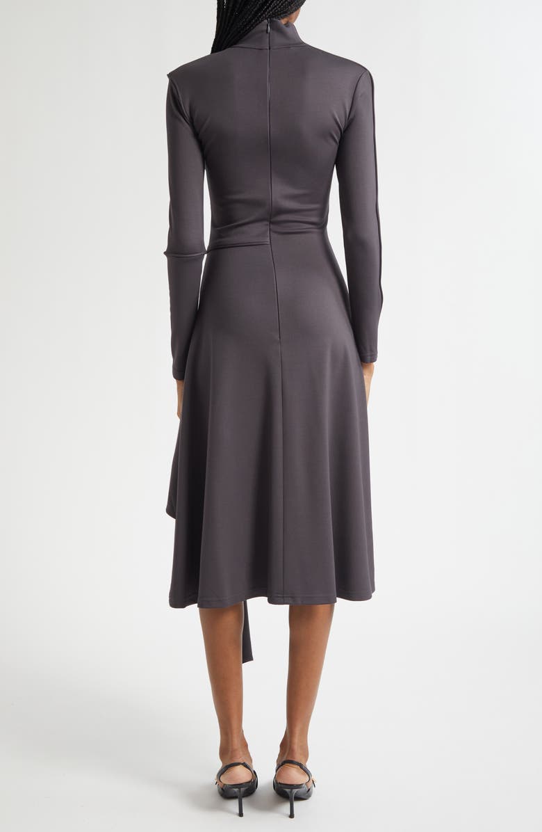ISRAELLA KOBLA Siham Long Sleeve Fit & Flare Midi Dress, Alternate, color, Dark Grey