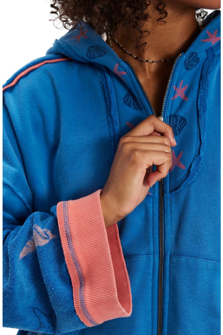 Seashell Hooded Zip Jacket, Alternate, color, BLUE COMBO