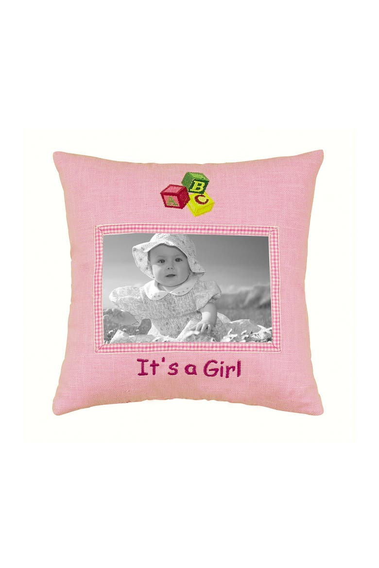 It's A Girl Small/Petite Accent Pillow, Main, color, Pink