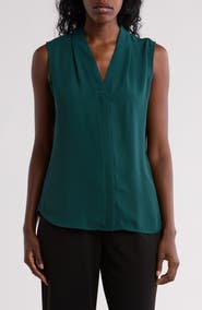 NORDSTROM RACK V-Neck Sleeveless Woven Shell Top