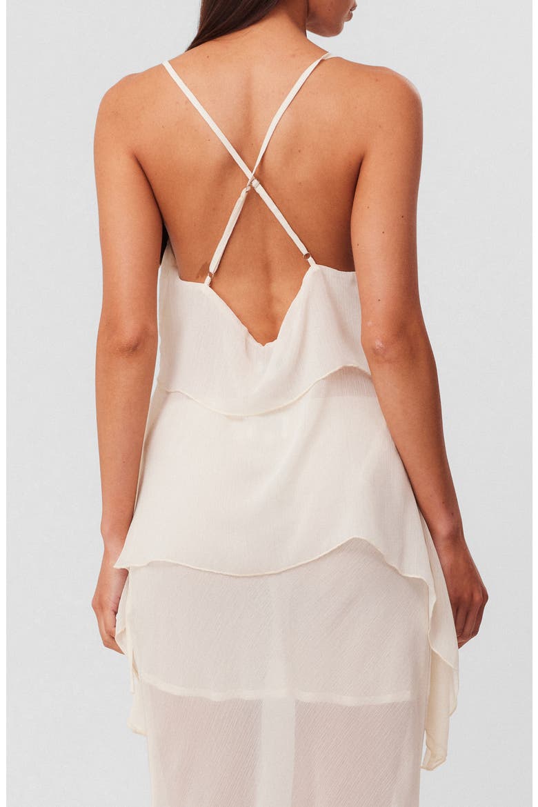 Tamara Handkerchief Hem Chiffon Cami Top, Alternate, color, OFF WHITE