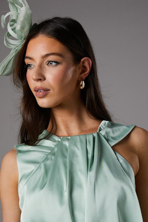 Coast Sleeveless Satin Frill Midi Dress In Green