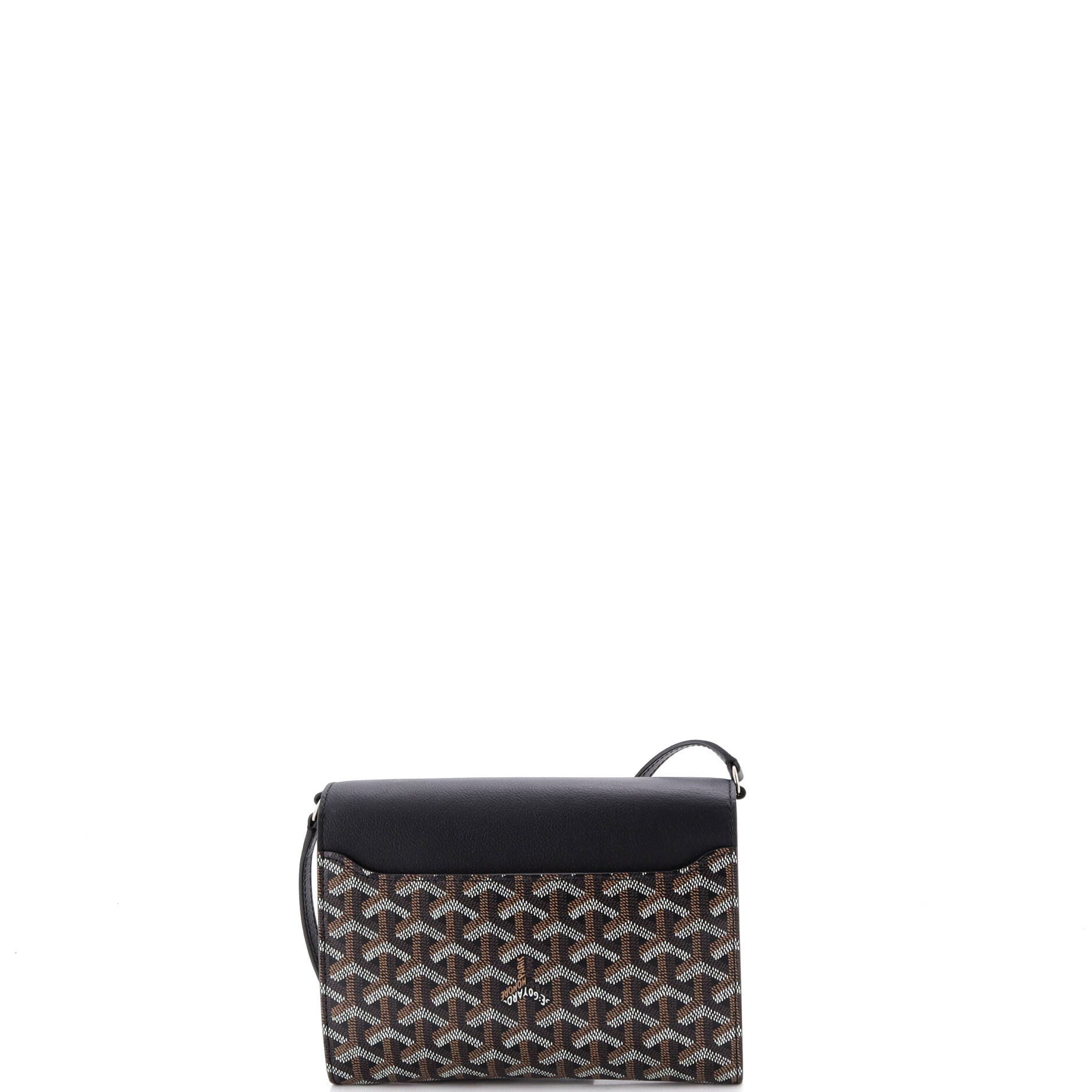 Chypre Wallet on Strap Coated Canvas with Leather, Alternate, color, Black
