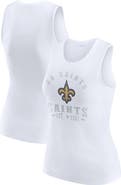 WEAR by Erin Andrews Women's WEAR by Erin Andrews  White New Orleans Saints Ribbed Graphic Tank Top