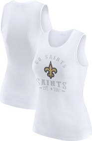 WEAR by Erin Andrews Women's WEAR by Erin Andrews  White New Orleans Saints Ribbed Graphic Tank Top