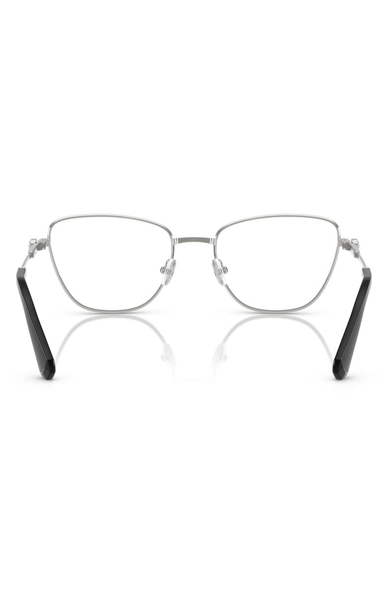 Swarovski 53mm Cat Eye Optical Glasses, Alternate, color, Silver
