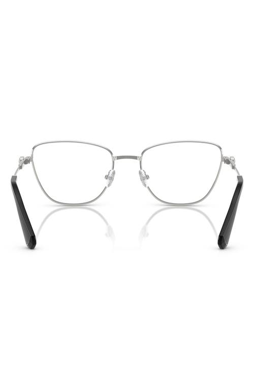 Swarovski 53mm Cat Eye Optical Glasses In Silver