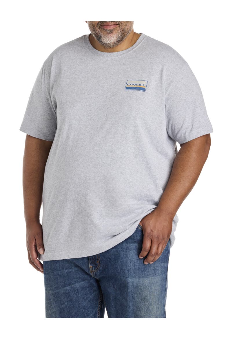 Big & Tall Banner Graphic Tee, Alternate, color, GREY HEATHER