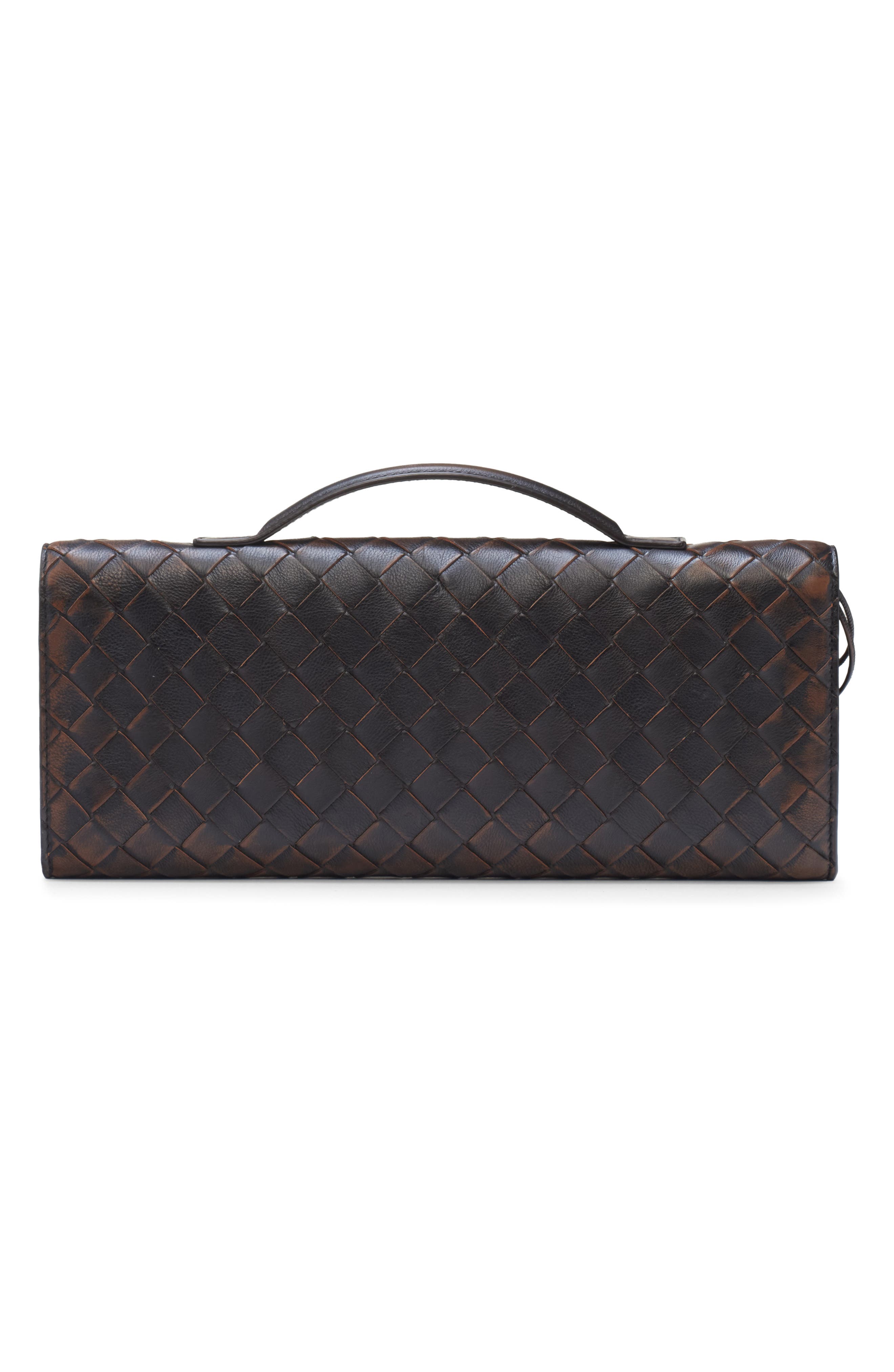 Andiamo Long Leather Clutch, Alternate, color, 1081 BLACK-BROWN-M BRASS