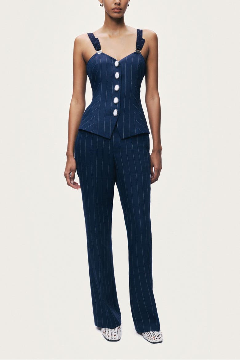 Pinstripe Corset Bustier Top, Alternate, color, Multi-Colored