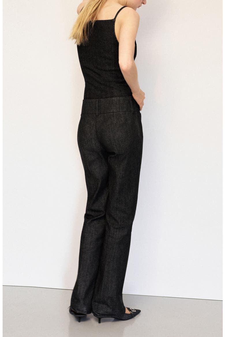 June Denim Bodysuit, Alternate, color, BLACK