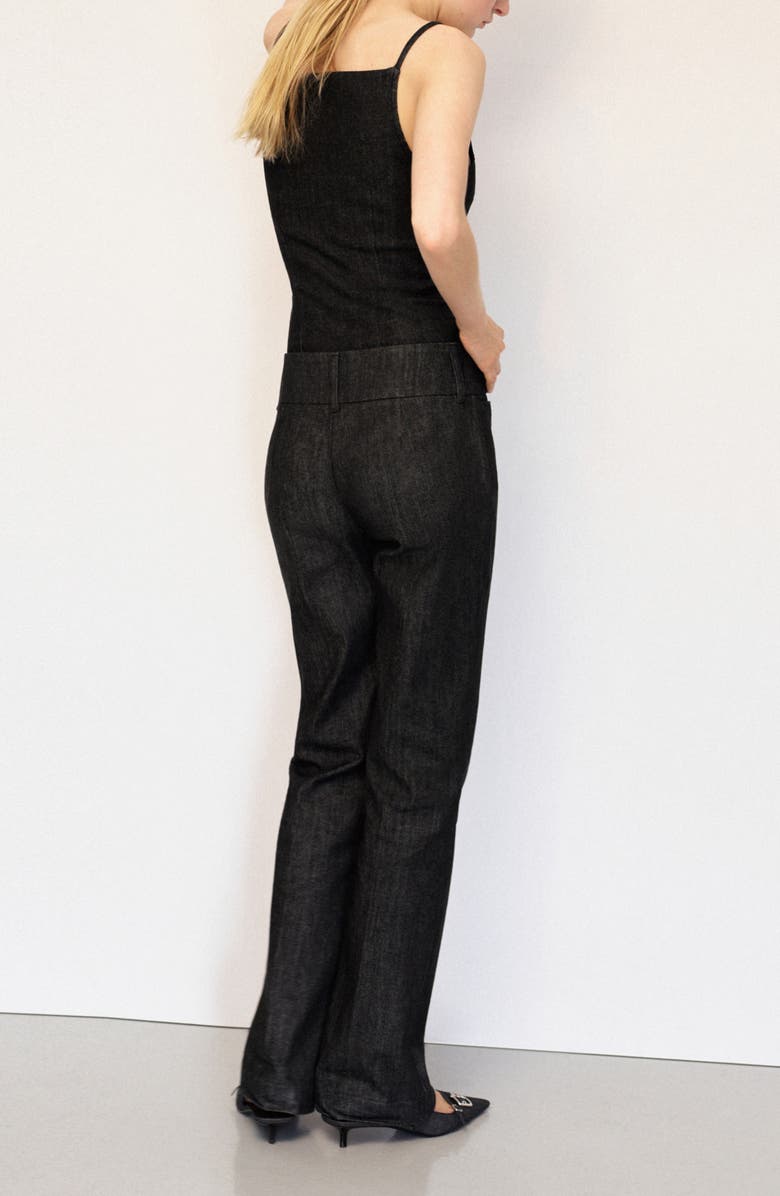 MANGO June Denim Bodysuit, Alternate, color, Black