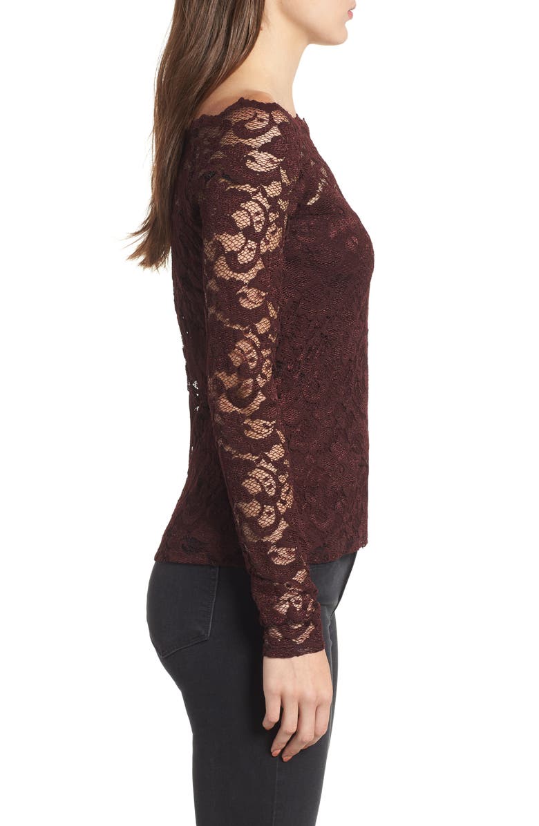 Bailey 44 Black Site Off the Shoulder Lace Top, Alternate, color, 