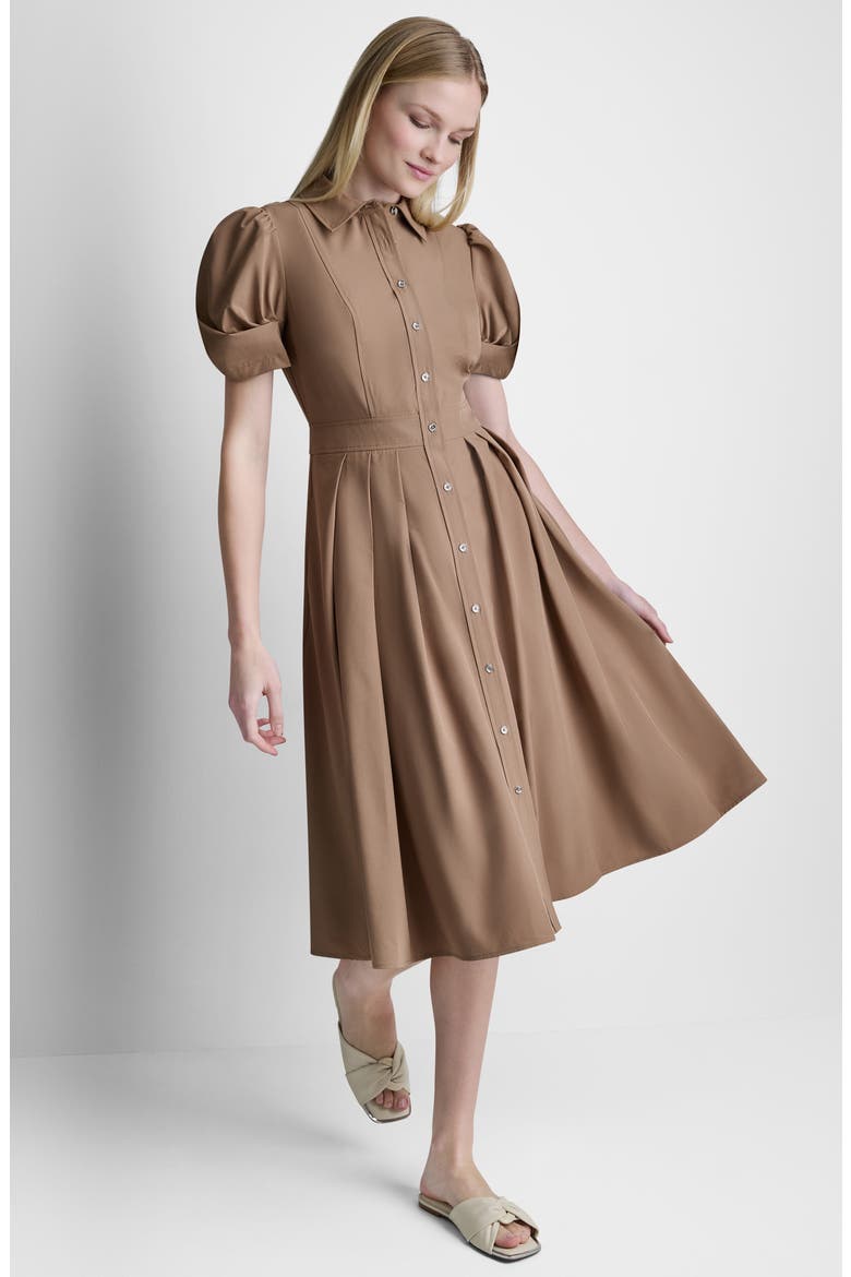 Commuter Short Sleeve Shirtdress, Alternate, color, COCO CRÈME