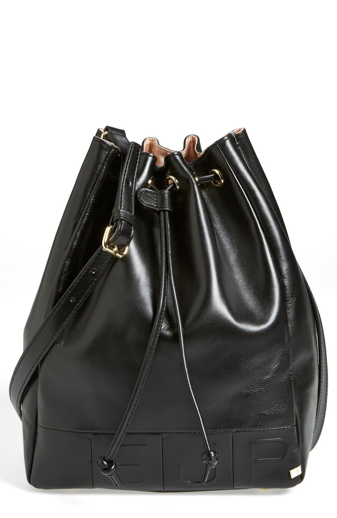 SJP 'Bleecker' Bucket Bag, Main, color, BLACK