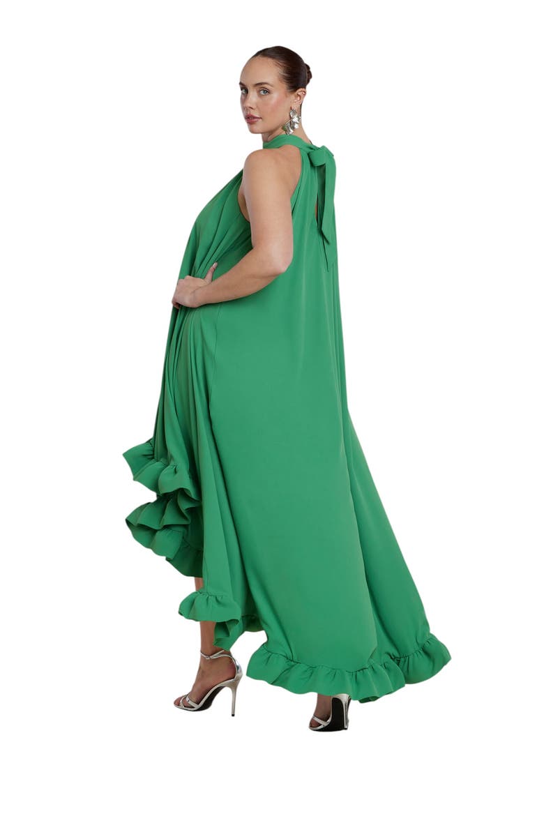 High Low Dramatic Ruffle Detail Dress, Alternate, color, MINT GREEN