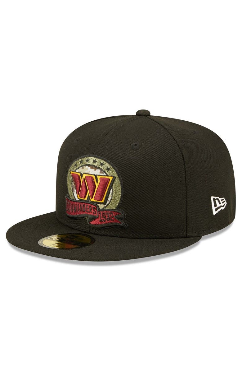 New Era Men's New Era Black Washington Commanders 2022 Salute To Service 59FIFTY Fitted Hat, Alternate, color,