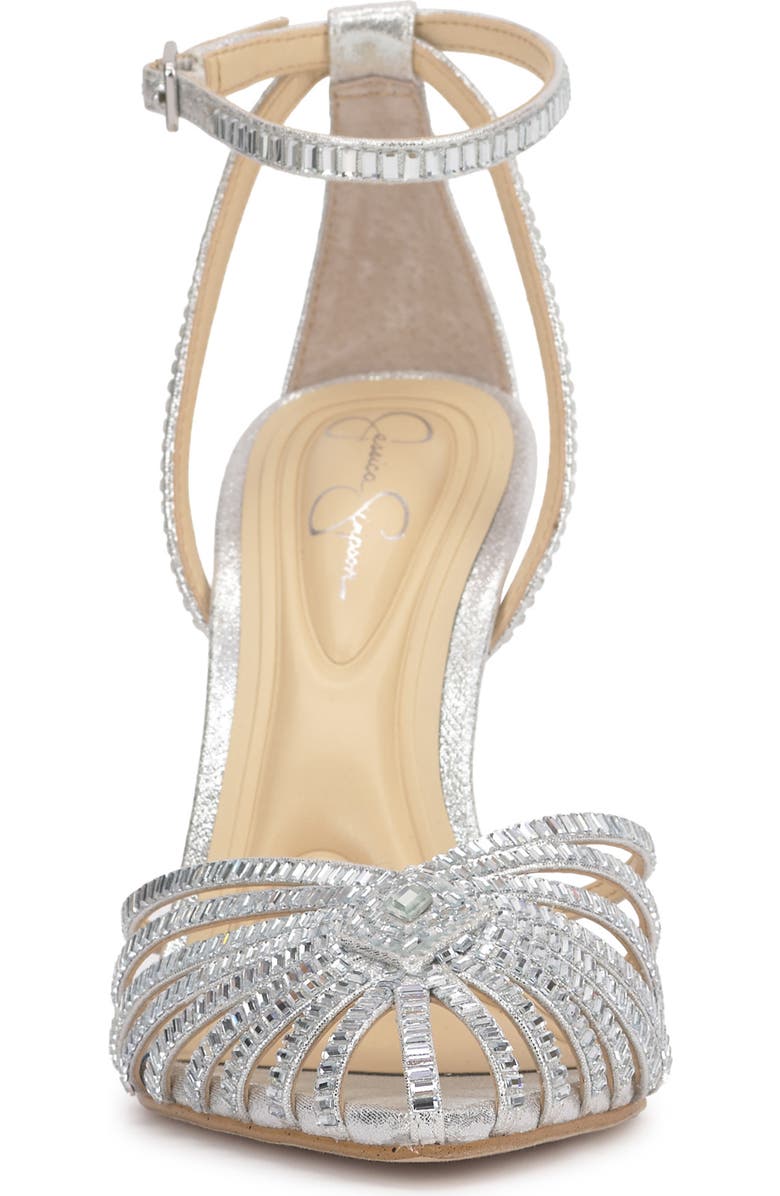 Jessica Simpson Paveri 2 Pointed Toe Ankle Strap Pump, Alternate, color, Silver