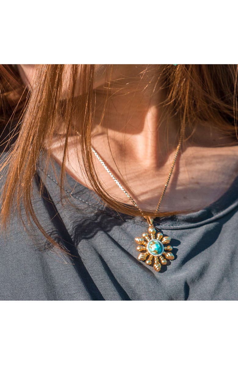 LuvMyJewelry Sunny Side Up Pendant Necklace, Alternate, color, 14Kt Gold Vermeil On Sterling