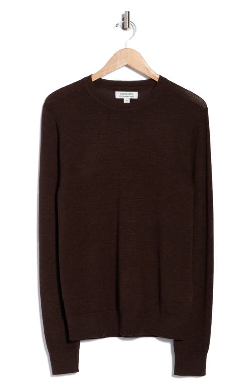 Nordstrom Washable Merino Wool Crewneck Sweater In Brown