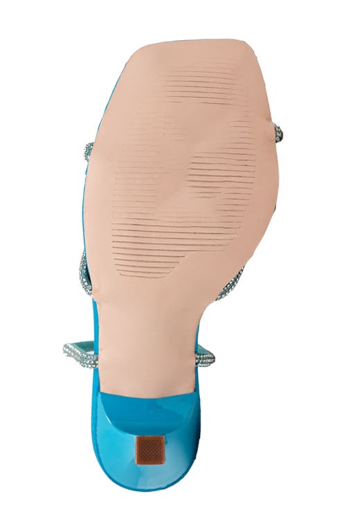 Chase & Chloe Chase And Chloe Rhinestone Ankle Strap Sandal In Blue Fabric