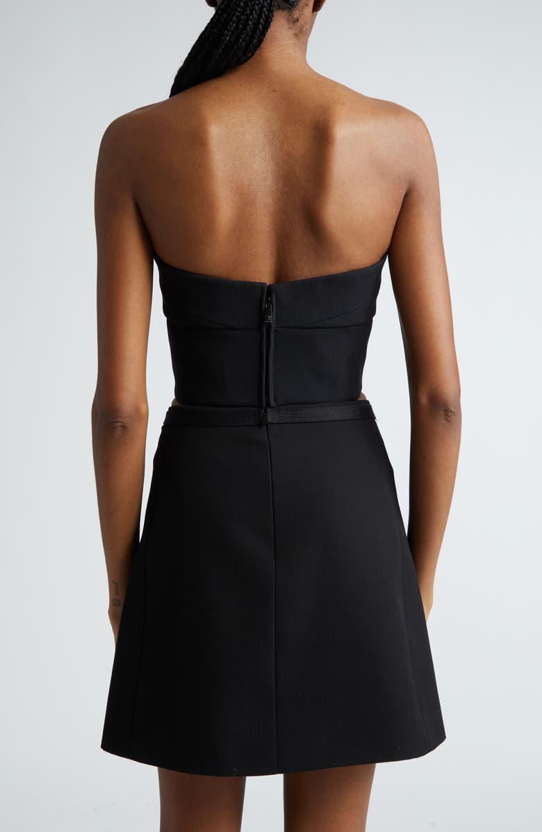 Versace Strapless Sweetheart Neck Crop Top, Alternate, color, Light Sand