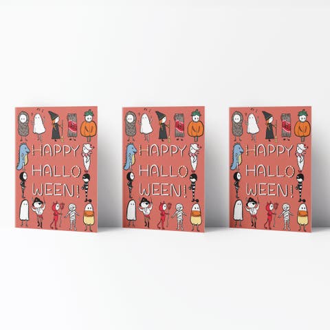 Fall/Halloween Greeting Card Pack Sets (3 ct) Halloween Parade