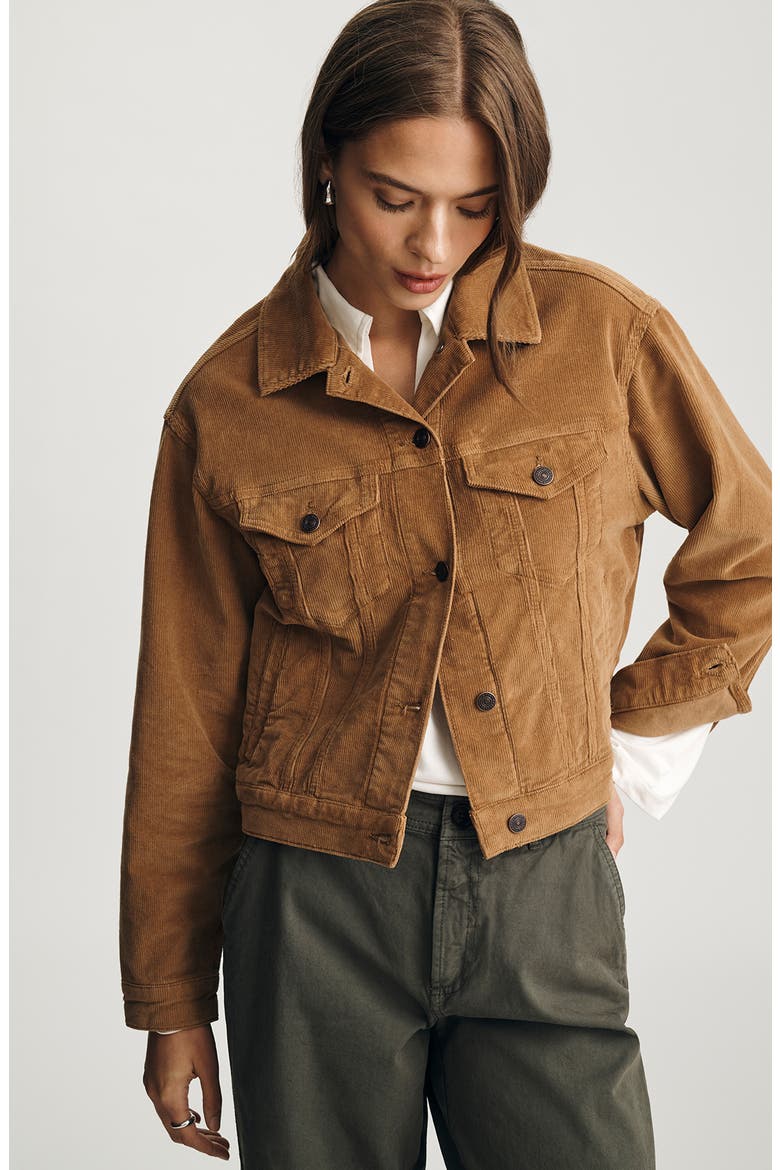 Megi Corduroy Crop Jacket, Alternate, color, CAMEL CORD