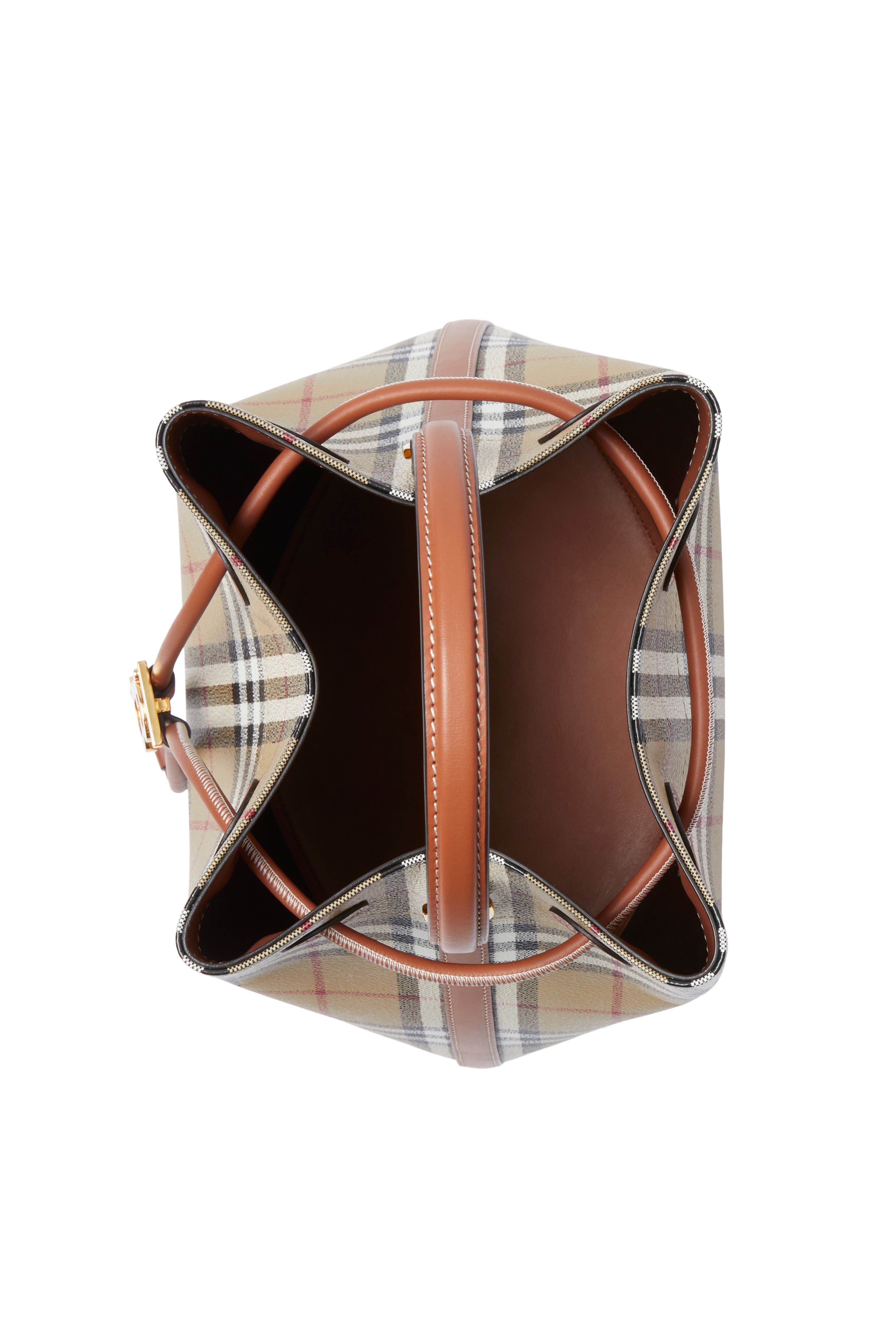 Burberry Small TB Bucket Bag, Alternate, color, Archive Beige/Briar Brown