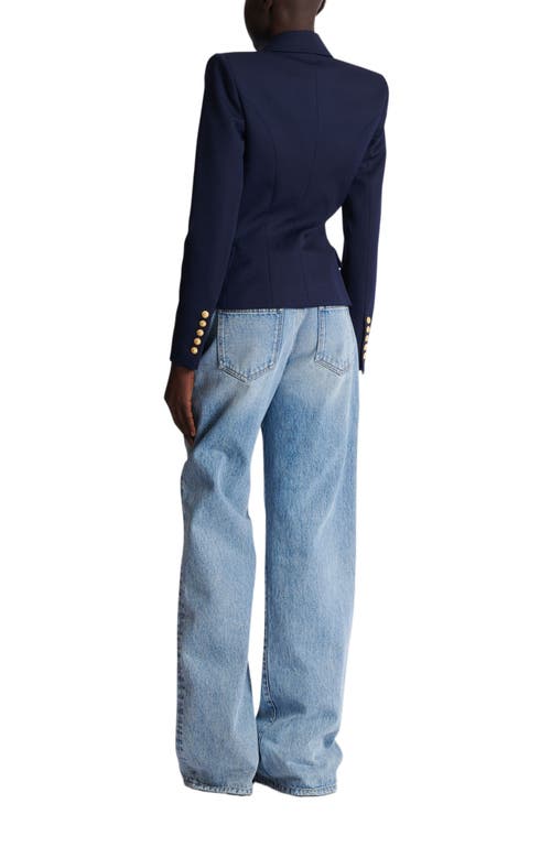 Balmain Fitted Wool 6-button Jacket In Blue
