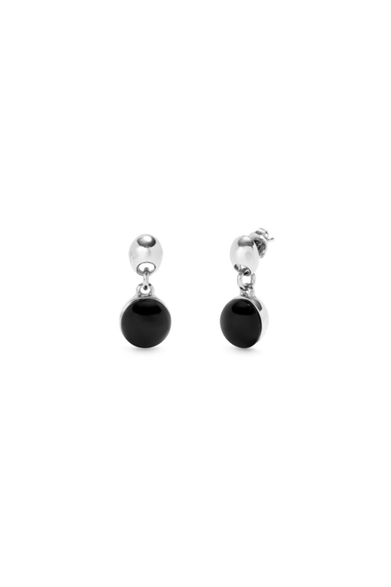 Black Murano Glass Earrings, Main, color, Silver