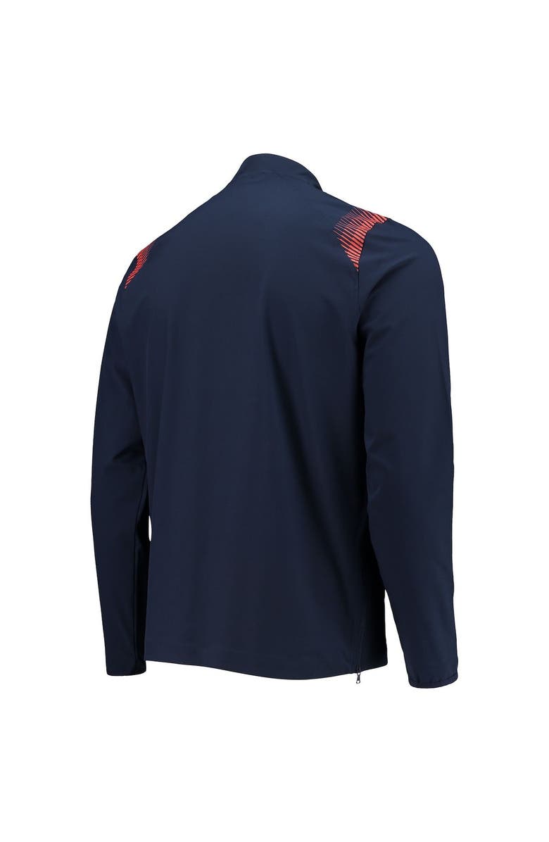 Under Armour Men's Under Armour Navy Auburn Tigers 2021 Sideline Motivate Quarter-Zip Jacket, Alternate, color, 
