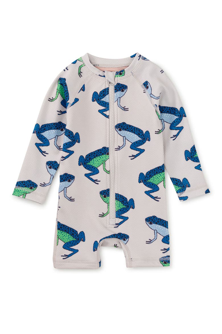 Rash Guard Baby Swimsuit, Main, color, Blue Dart Frogs