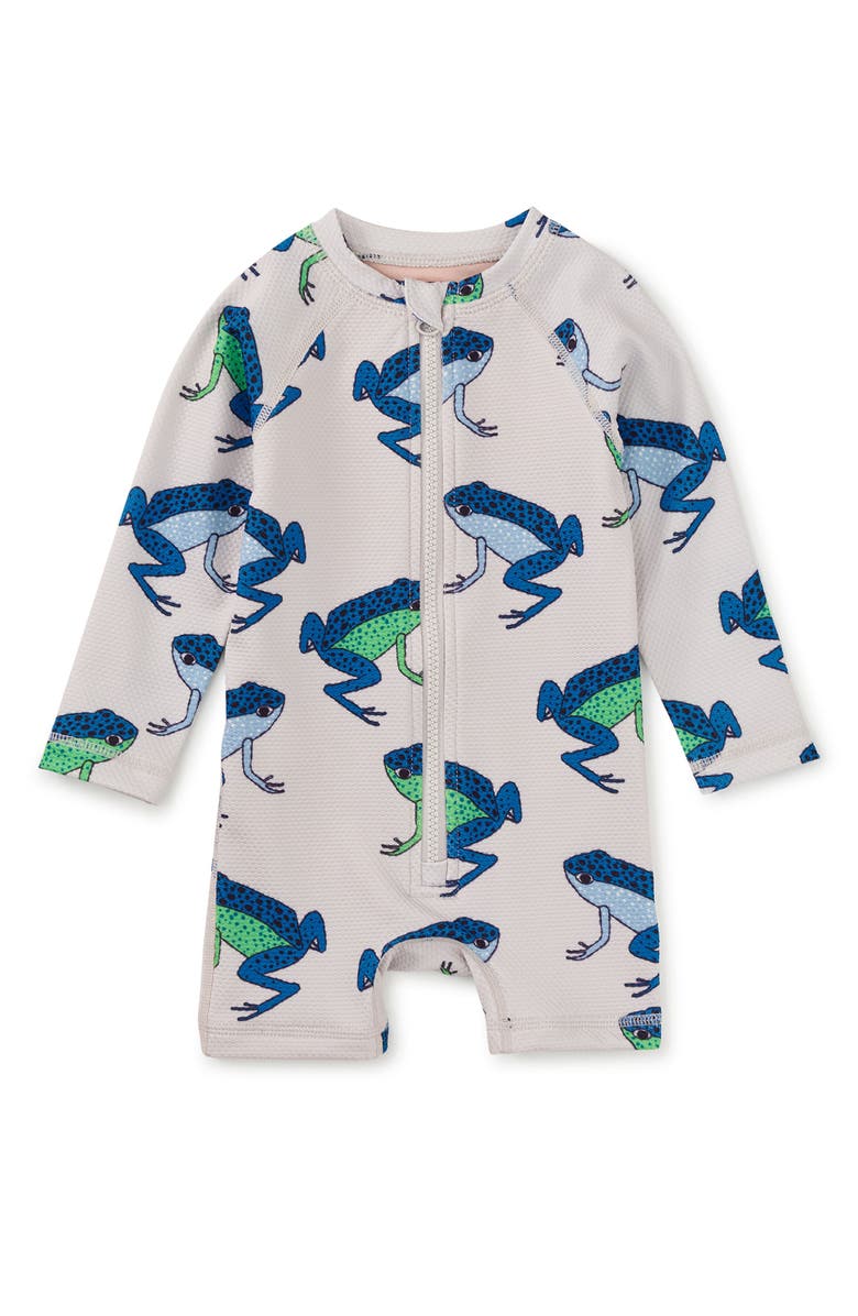 Tea Collection Rash Guard Baby Swimsuit, Main, color, Blue Dart Frogs