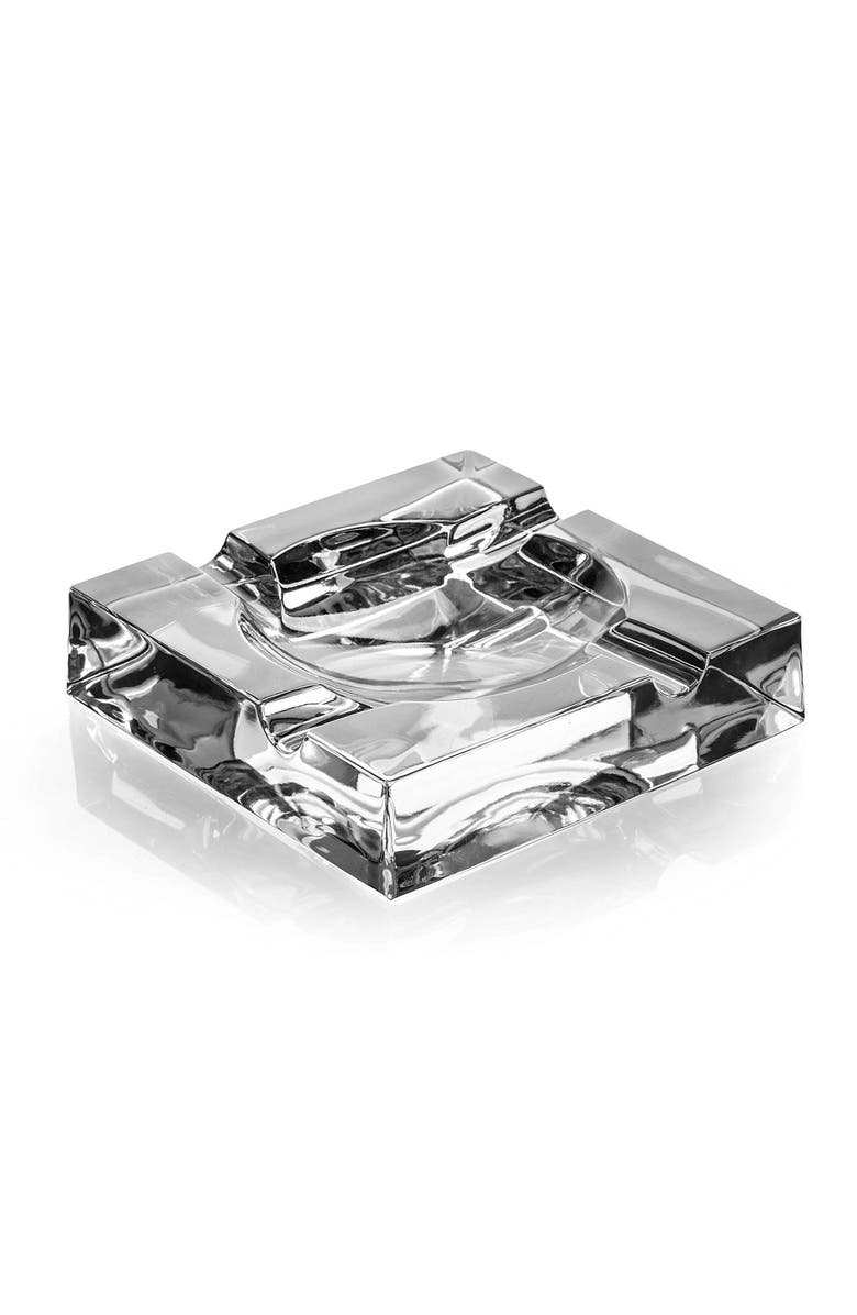 Arnolfo Di Cambio Ashtray / Cigar Holder Montecristo Rectangular, Main, color, Clear Crystal