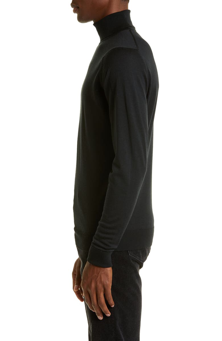 John Smedley Richard Turtleneck Merino Wool Sweater, Alternate, color, Black