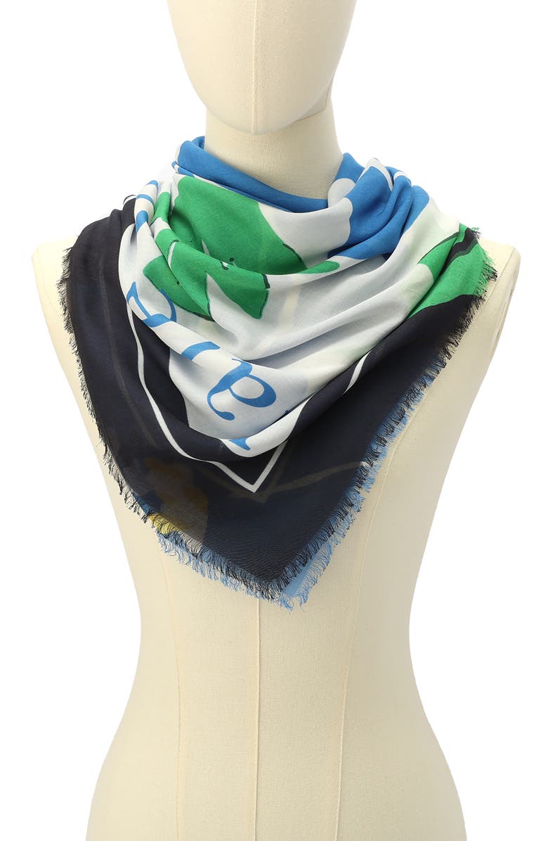 Kate Spade New York springtime bloom square scarf, Alternate, color, 