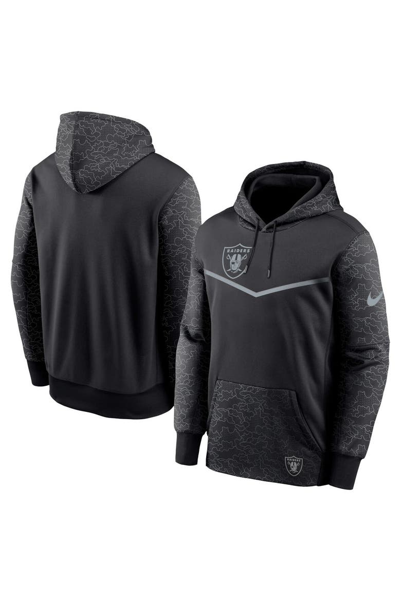 Men's Nike Black Las Vegas Raiders RFLCTV Chevron Pullover Hoodie, Main, color, Black